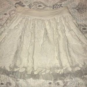 White Midi Skirt with Petticoat